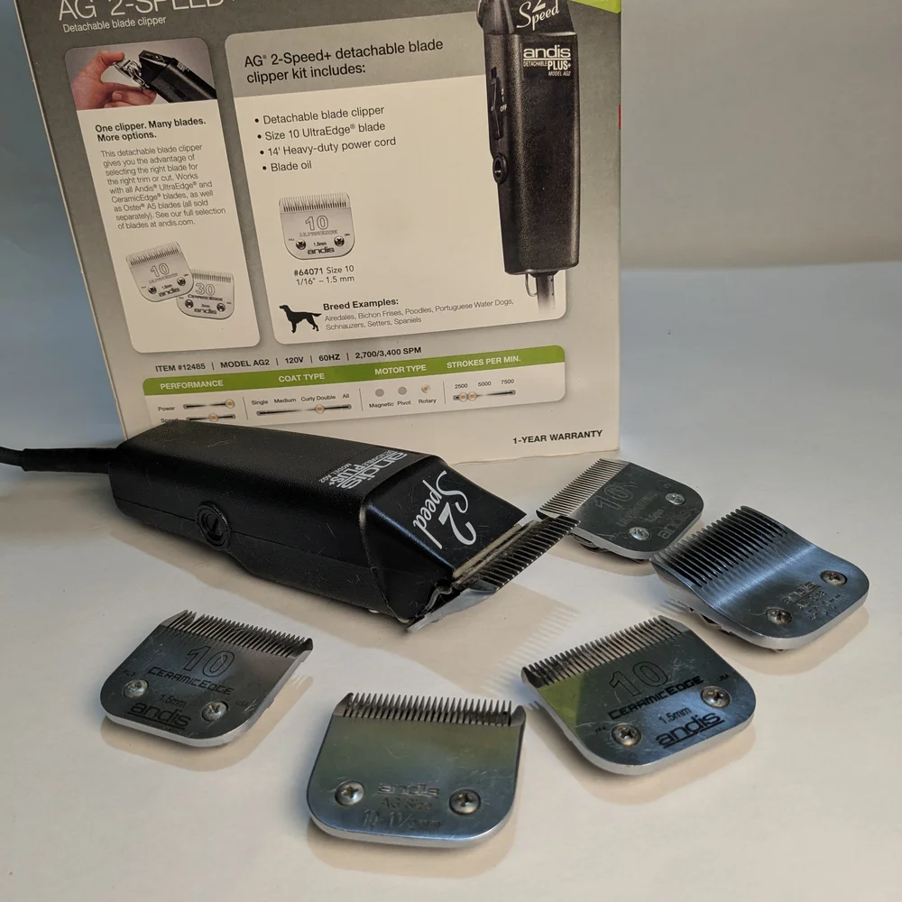 Andis AG 2-Speed+ Black Dog Clipper Bundle with 5 Extra Blades` - Picture 8 of 8